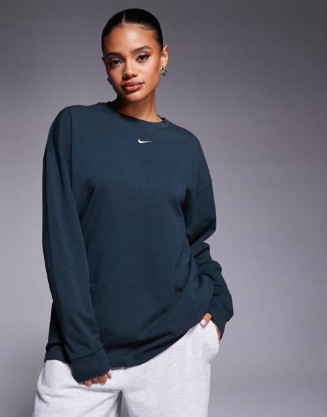 Nike Phoenix Fleece oversized sweatshirt in dark green - view 1
