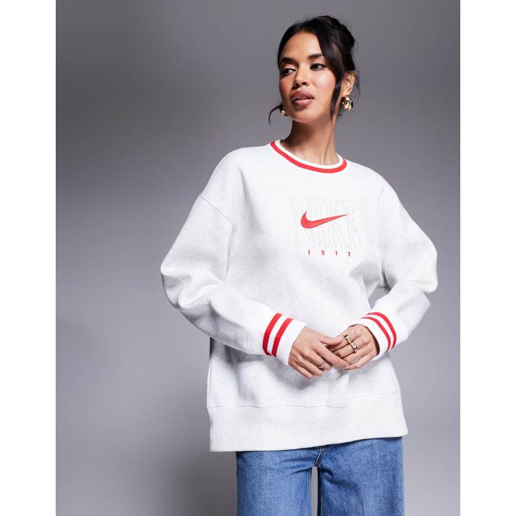 売れ筋商品|||ナイキ カットソー トップス レディース Women's Red Team USA Phoenix Fleece Pullover Sweatshirt Red Nike Womens Phoenix Fleece Oversized Crewneck Sweatshirt