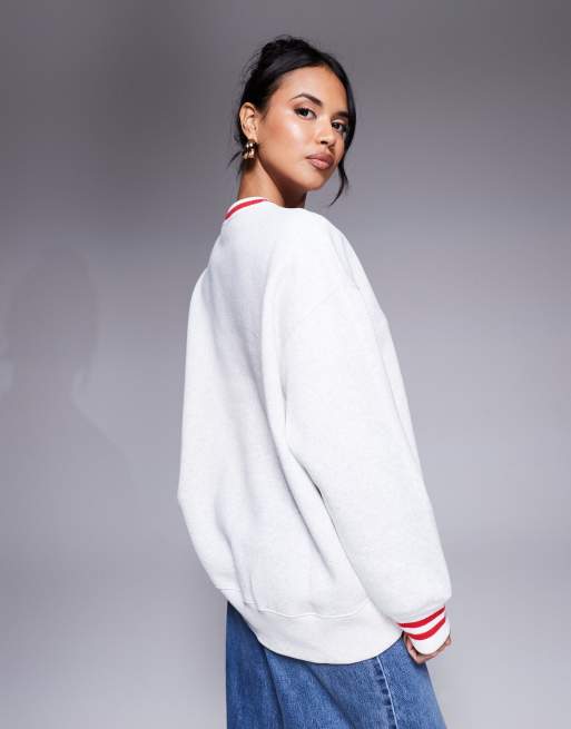 Nike Phoenix Fleece oversized sweatshirt in gray and red