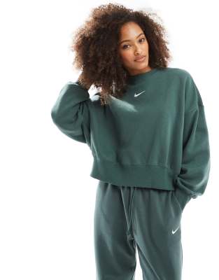 Nike Phoenix fleece oversized sweatshirt in green φωτογραφία