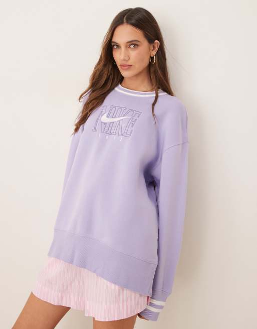 Nike Phoenix Fleece oversized sweatshirt in purple 