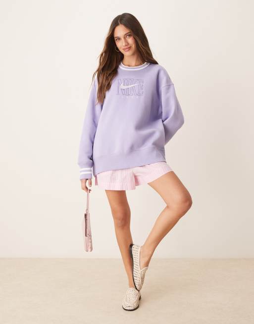 Nike Phoenix Fleece oversized sweatshirt in purple 