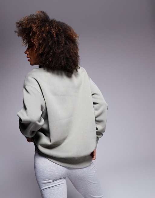 Nike Phoenix Fleece oversized sweatshirts in khaki, 3 of 4