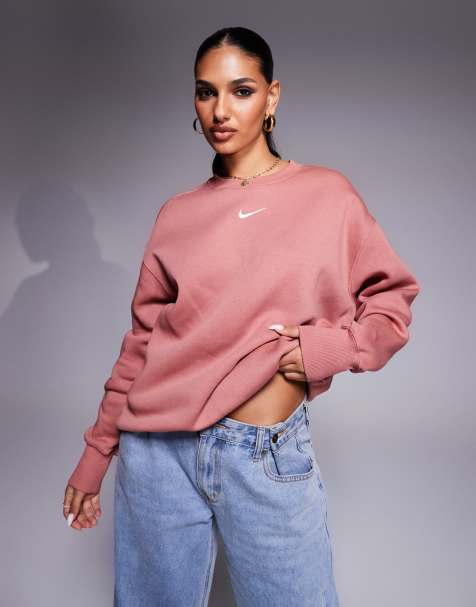 Nike Phoenix Fleece oversized sweatshirts in pink - view 1