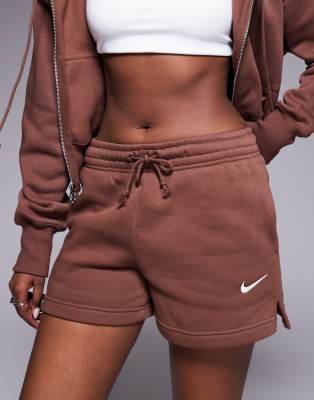 Nike Phoenix Fleece Shorts In Brown
