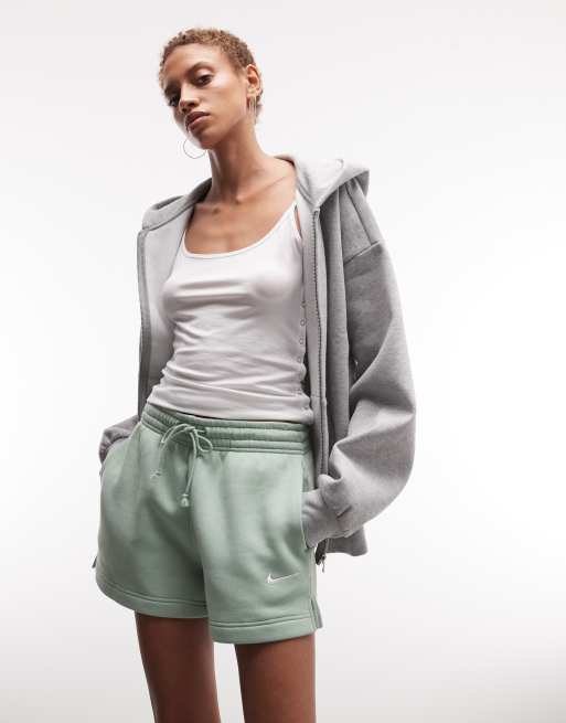 Nike Phoenix Fleece shorts in khaki , 5 of 5