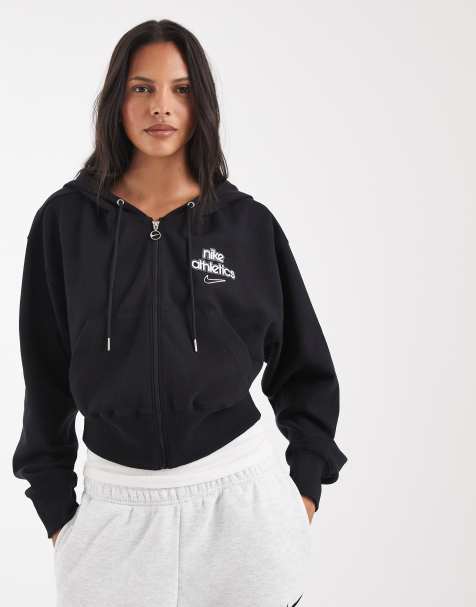 Nike - Phoenix Fleece - Sort hættetrøje med lynlås - view 1