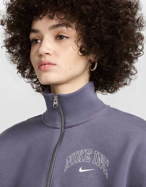 ★★Nike★★ Sportswear Phoenix Fleece Quarter Zip Crop Swea Nike Sportswear Phoenix Fleece Black Quarter Zip Crop