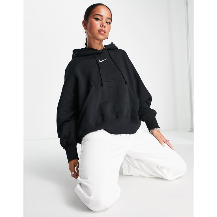 Nike Phoenix Fleece super oversized hoodie in black | ASOS