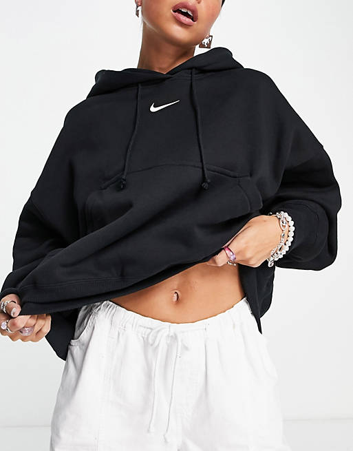 Worthless Misunderstanding Disturb Nike Phoenix Fleece super oversized hoodie in black | ASOS