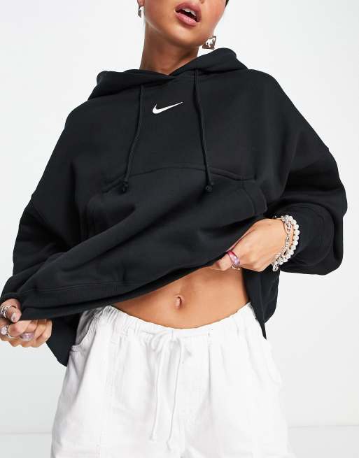 Nike Phoenix Fleece super oversized hoodie in black