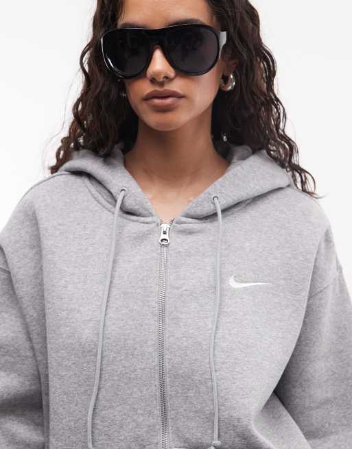 Nike - Phoenix Fleece - Sweat à capuche oversize à fermeture éclair - Gris , 4 de 4
