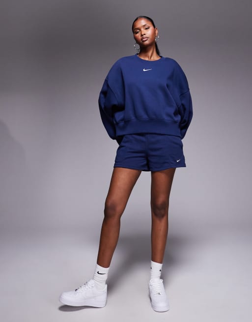 Nike - Phoenix Fleece - Sweat ultra oversize - Bleu marine, 3 de 4