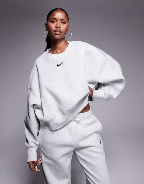 Nike - Phoenix Fleece - Sweat ultra oversize - Gris - view 1