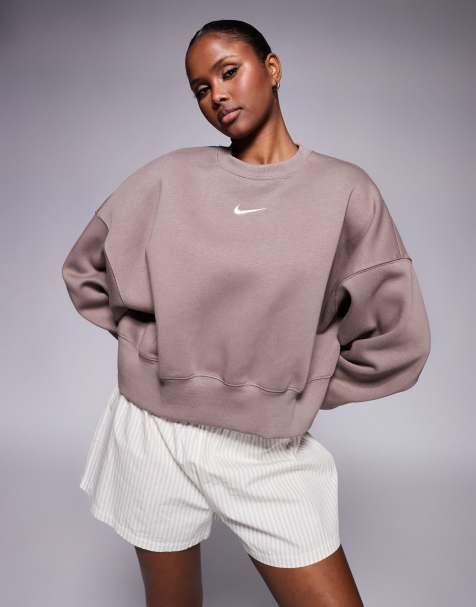 Nike - Phoenix Fleece - Sweat ultra oversize - Marron - view 1