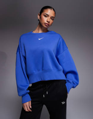 Nike - Phoenix Fleece - Sweatshirt in Blau mit extremer Oversize-Passform