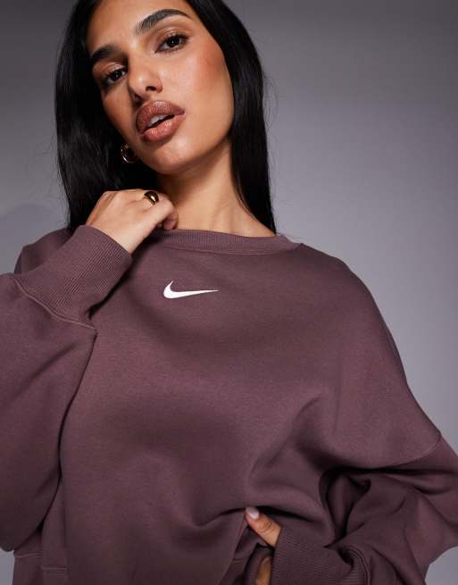 Nike – Phoenix Fleece – Sweatshirt in Braun mit extremer Oversize-Passform, 4 von 4