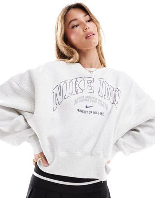 Nike Phoenix Fleece Sweatshirt In Gray