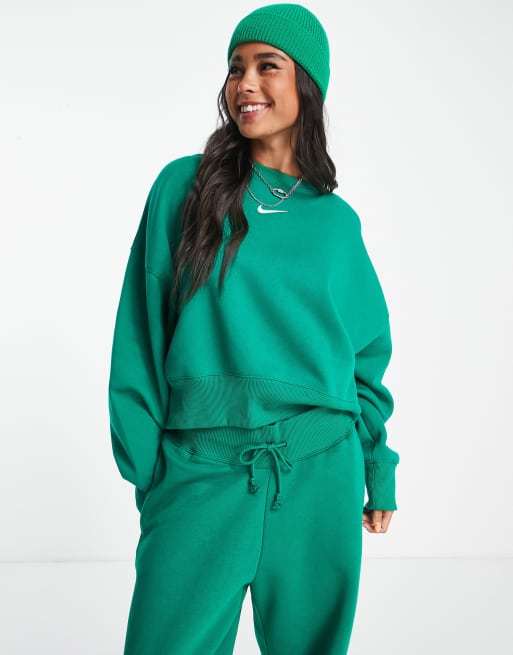 Green nike 2024 sweatshirt womens