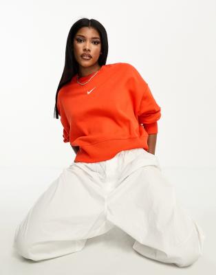 Nike Women's  Sportswear Phoenix Fleece Over-oversized Crew-neck Sweatshirt In Red