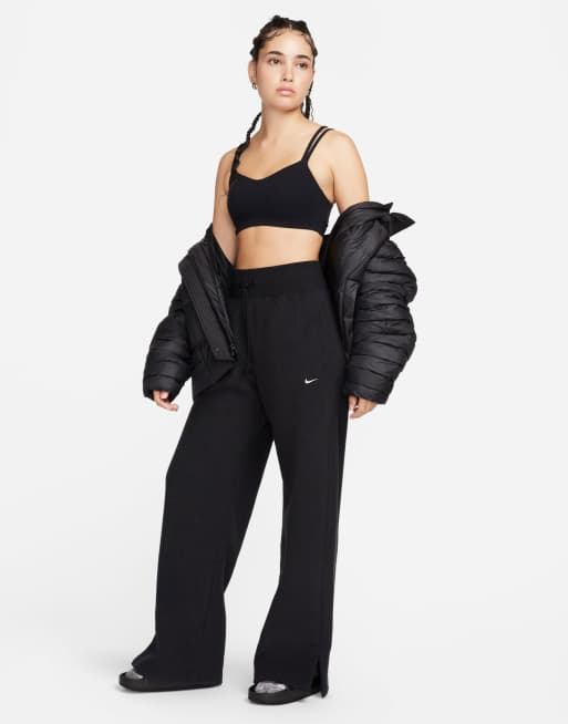 Nike Phoenix fleece wide leg joggers in black , 4 of 4