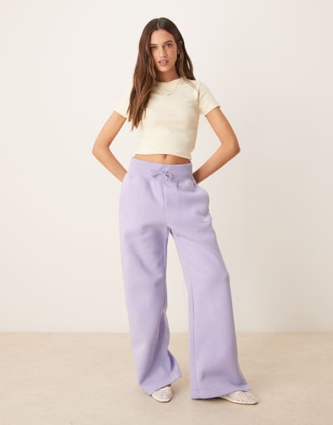 Nike Phoenix Fleece wide leg sweatpants in purple - view 1