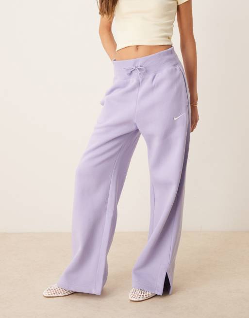 Nike Phoenix Fleece wide leg sweatpants in purple