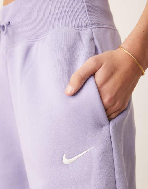 Nike Phoenix Fleece wide leg sweatpants in purple, 3 of 5