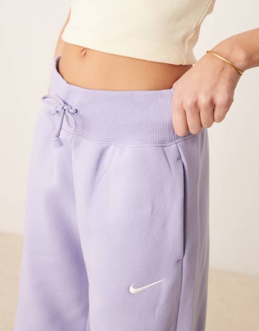 Nike Phoenix Fleece wide leg sweatpants in purple, 4 of 5