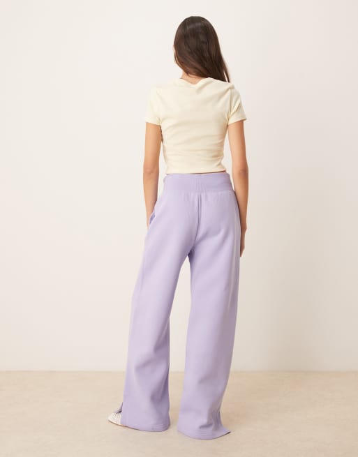 Nike Phoenix Fleece wide leg sweatpants in purple