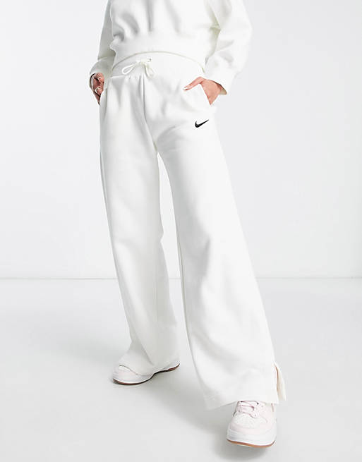 Nike Phoenix Fleece wide sweatpants in white - WHITE | ASOS