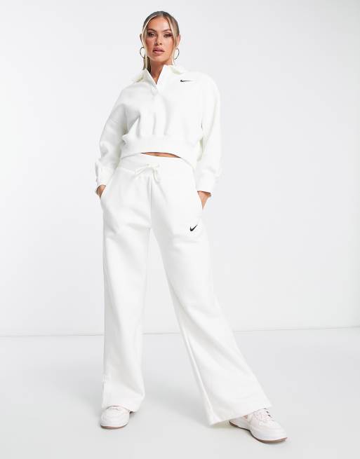 Nike WMNS Phoenix Fleece High-Rise Wide-Leg Pants White