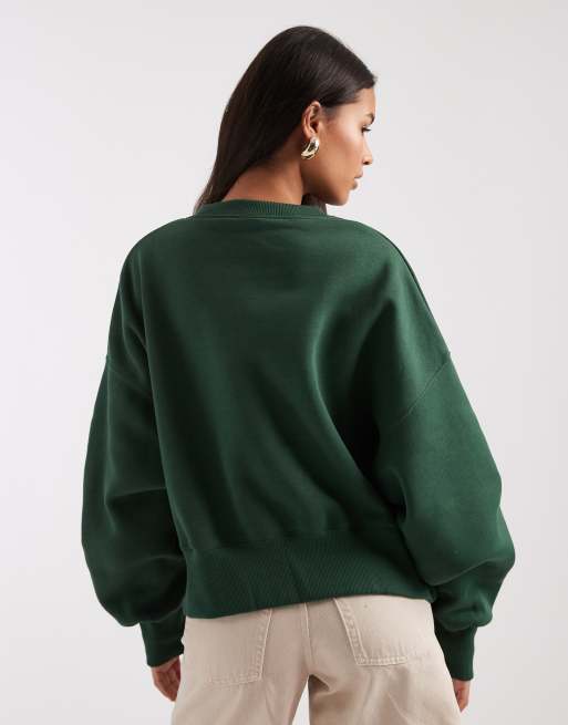 Nike – Phoenix Fleece – Zielona bluza oversize, 3 z 4