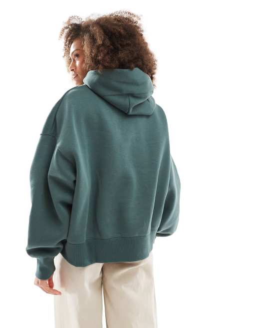 Nike – Phoenix Fleece – Zielona polarowa bluza oversize z kapturem  , 4 z 4