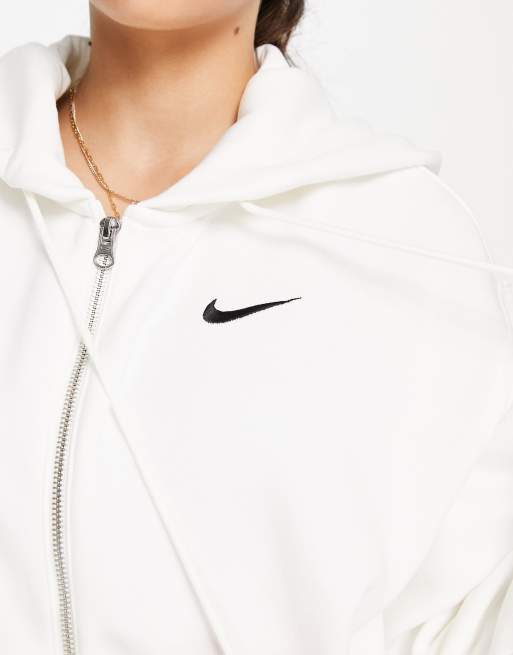 Nike Phoenix Fleece zip hoodie in white