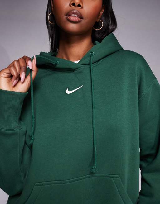 Nike - Phoenix - Grøn oversized hættetrøje i fleece, 2 af 4