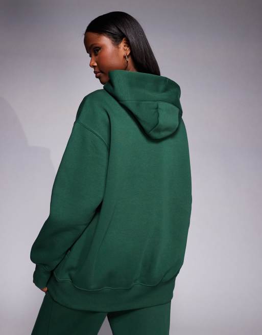 Nike - Phoenix - Grøn oversized hættetrøje i fleece, 3 af 4