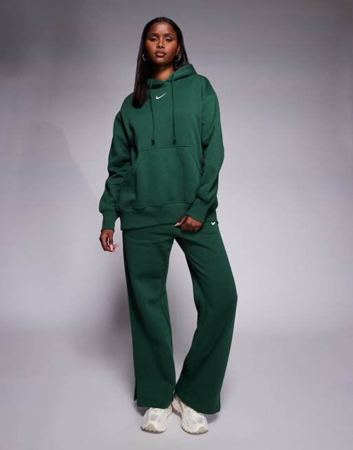 Nike - Phoenix - Grøn oversized hættetrøje i fleece, 4 af 4