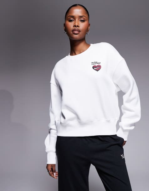 Nike - Phoenix - Hvid sweatshirt i fleece - view 1