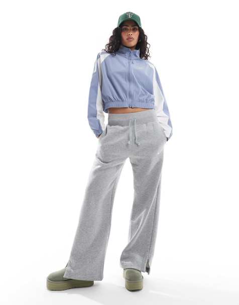 Nike - Phoenix - Joggingbroek van fleece met hoge taille en wijde pijpen in grijs - view 1