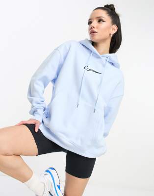 Nike - Phoenix - Kapuzenpullover aus Fleece in Celestine-Blau mit mittelgroßem Swoosh-Logo