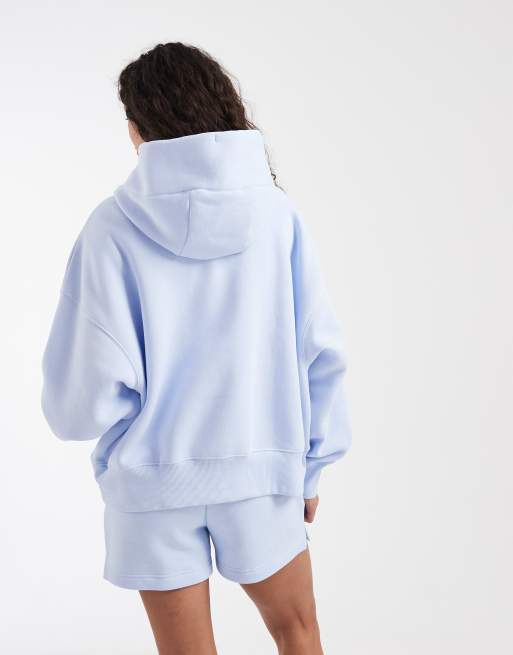 Nike – Phoenix – Ljusblå huvtröja i fleece och oversize, 4 av 4