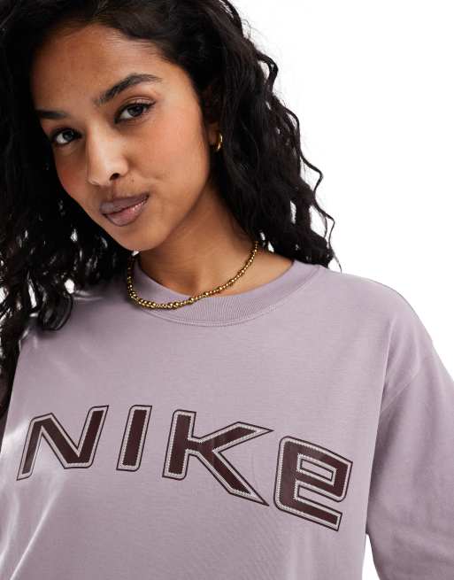 Nike Phoenix logo T-shirt in light purple | ASOS