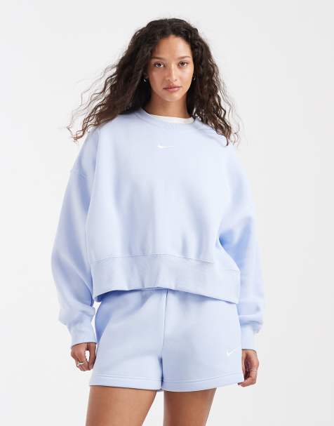 Nike - Phoenix - Lyseblå oversized sweatshirt i fleece - view 1
