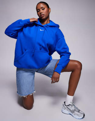 Nike - Phoenix - Oversize-Kapuzenpullover in Blau