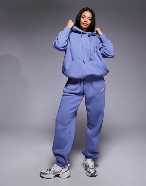 Nike - Phoenix - Oversized fleece hoodie en joggingbroek in blauw - view 1
