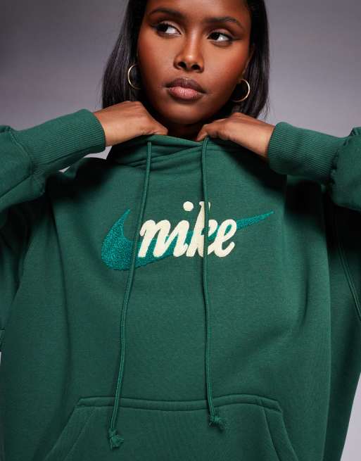 Nike - Phoenix - Oversized fleece hoodie met logo in groen, 2 van 4