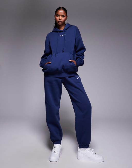 Nike - Phoenix - Oversized hoodie van fleece in marineblauw, 4 van 4