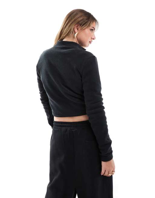 Nike Phoenix Plush half zip long sleeve top in black