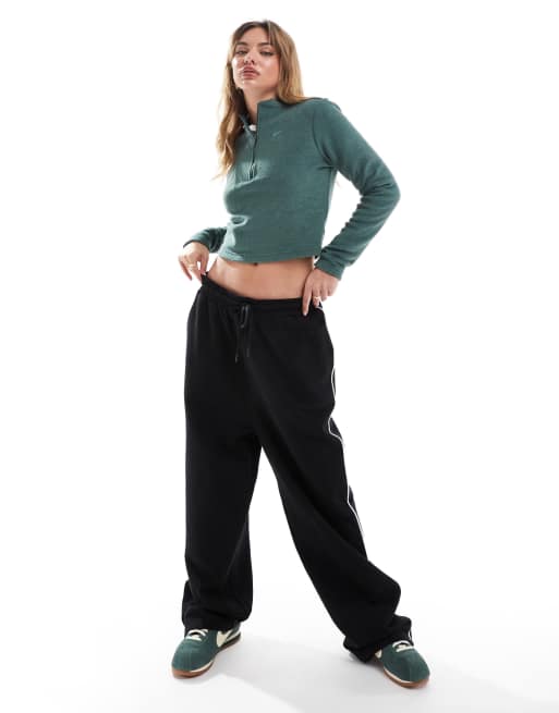 鳳凰　ＮMＳ-23 Nike Phoenix Plush half zip long sleeve top in dark green | ASOS